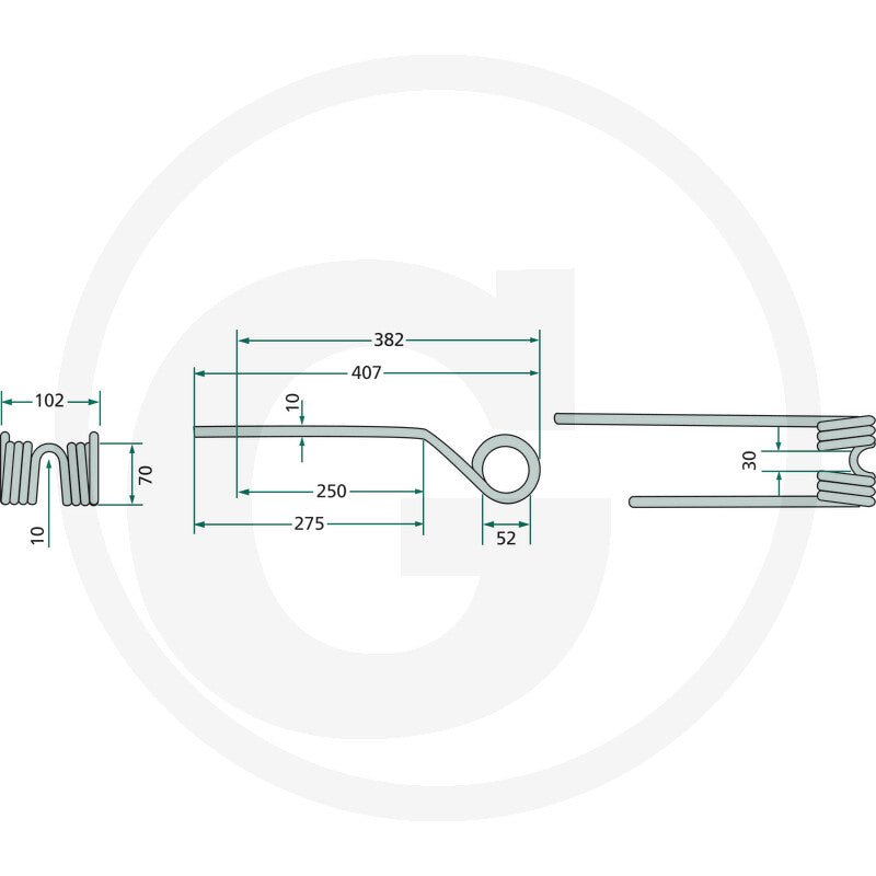 Granit Rotary Tedder Tine grey steel component for agriculture machinery