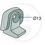GRANIT Mount Ø13mm bracket with 13 mm bore; gray metal component for rotary tedder tine