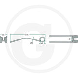 Granit Swather Tine for Claas Liner, pack of 10; metal curved tine with coil spring and eyelet