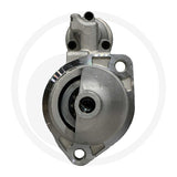 Gear Reduction Starter motor, Prestolite, 12V, 3.2kW, silver cast metal housing with mounting holes