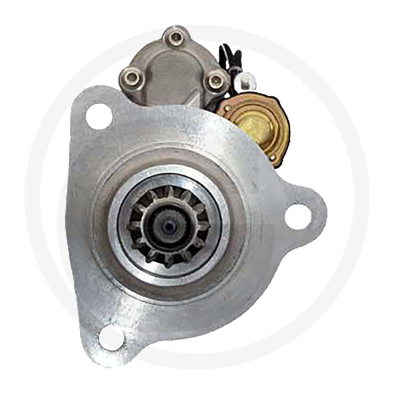 Gear Reduction Starter motor by Prestolite, 24V 7.5kW, metallic silver with mounting flanges