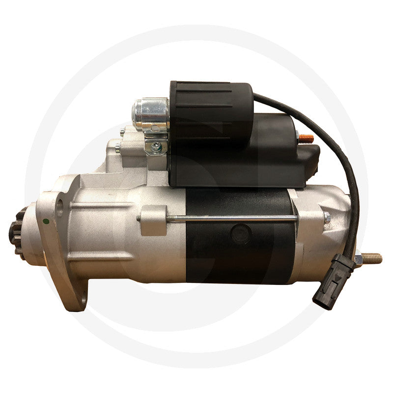 Gear reduction starter motor by Prestolite, 24V 7.5kW, black and silver housing