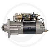 Gear reduction starter motor, Prestolite brand, 24V, 7.5kW, silver and black