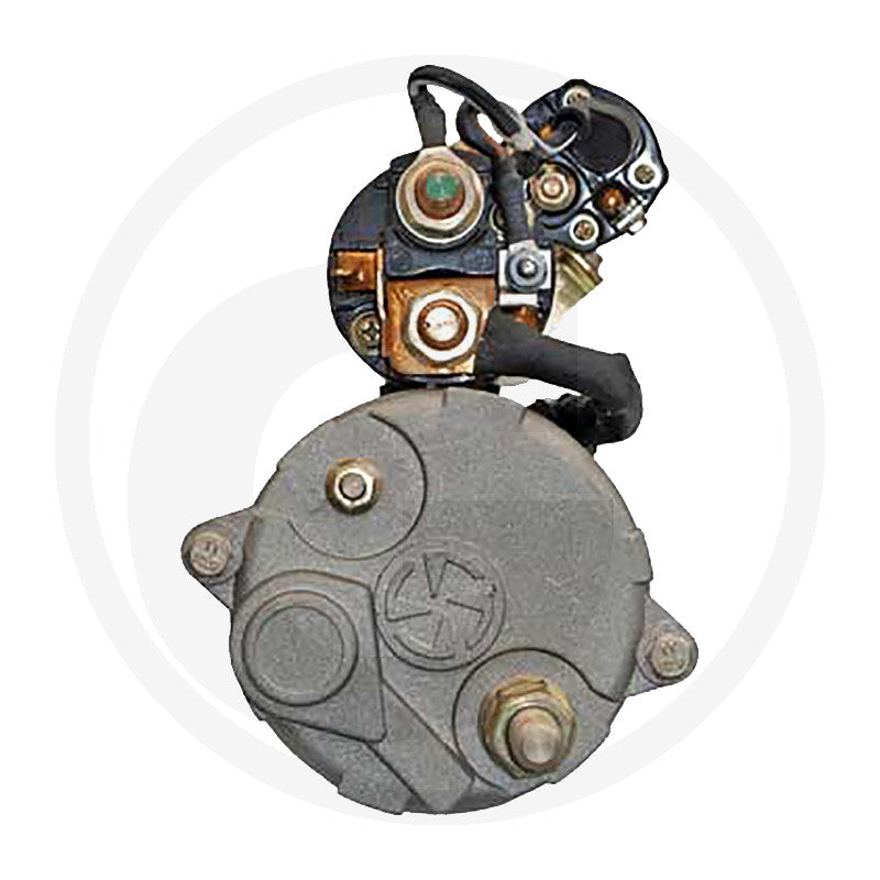 Gear Reduction Starter motor, Prestolite, 24V 7.5kW, gray housing with solenoid and wiring