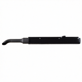 Silencer for Case IH MXU, NH T6000, Steyr Profi 4110 tractors; black perforated exhaust muffler with curved inlet.