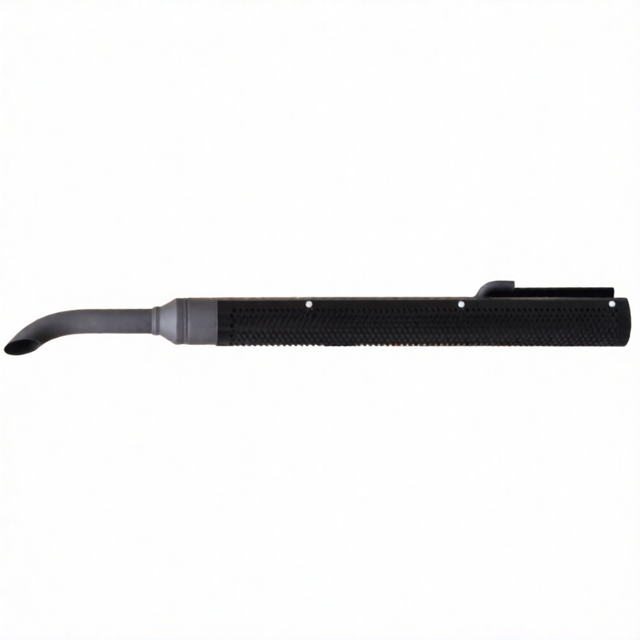 GRANIT machinery exhaust silencer with venturi nozzle, for Case IH MXU and New Holland TS, black perforated housing and curved inlet