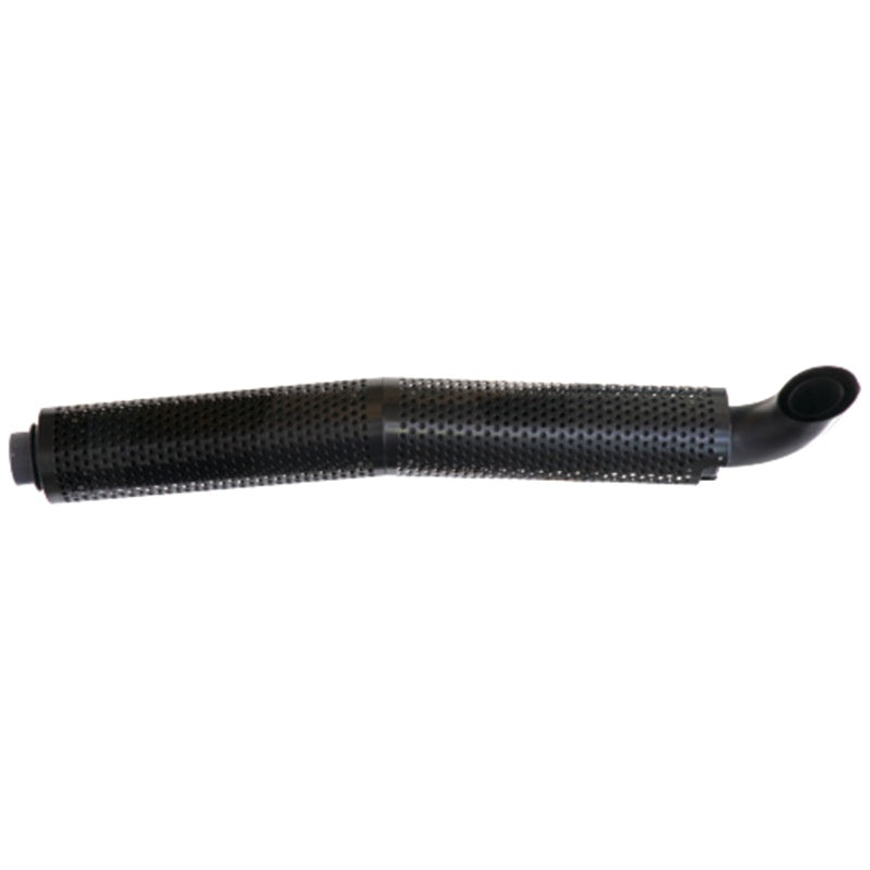 Machinery exhaust silencer GRANIT for Fendt 712–820 tractors, black perforated metal muffler with curved outlet