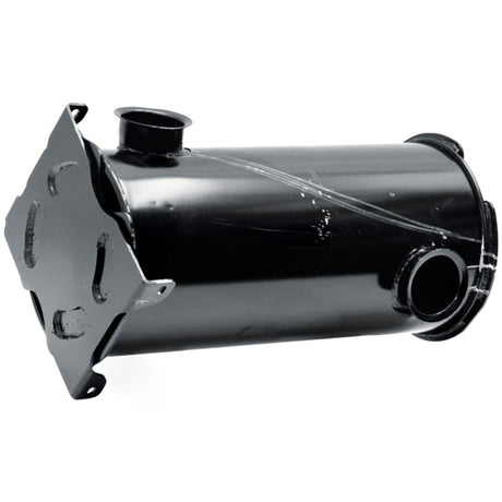 Silencer for Fendt tractors by GRANIT, black cylindrical machinery exhaust silencer with mounting flange.