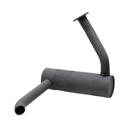 Machinery exhaust silencer for Fendt, GRANIT brand, gray cylindrical muffler with side inlet and curved outlet pipe.