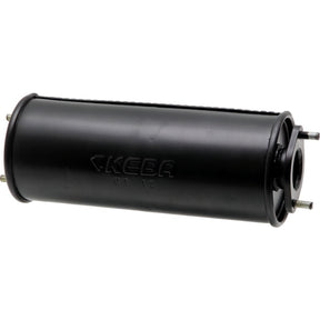 Granit machinery exhaust silencer, black cylindrical can with mounting flange and bolts.