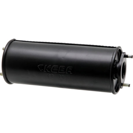 Granit machinery exhaust silencer, black cylindrical can with mounting flange and bolts.