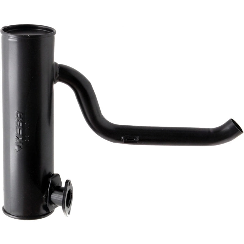 Silencer - Fendt H255201100011, GRANIT; black machinery exhaust silencer with curved outlet pipe.