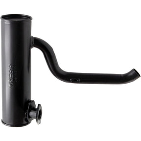 Silencer - Fendt H255201100011, GRANIT; black machinery exhaust silencer with curved outlet pipe.