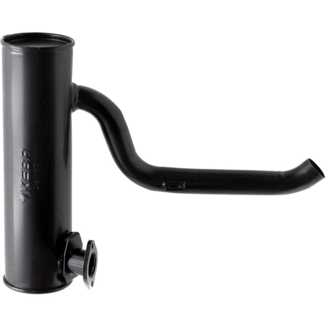 Silencer - Fendt H255201100011, GRANIT; black machinery exhaust silencer with curved outlet pipe.
