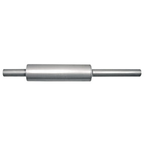 GRANIT machinery exhaust silencer; metallic cylindrical muffler with inlet and outlet pipes, 900mm x 48mm.