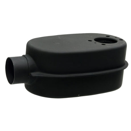 Machinery exhaust silencer by Granit, black plastic housing for motor vehicle exhaust hardware