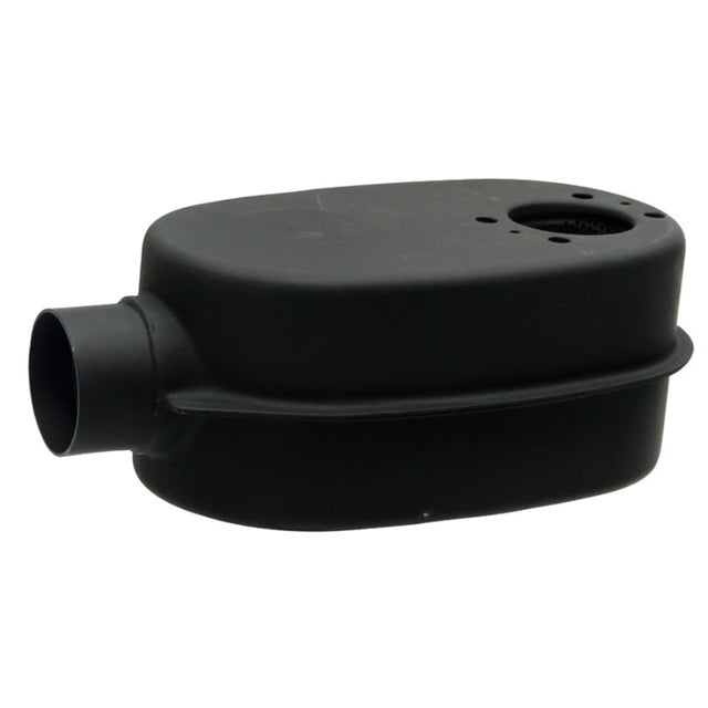 Machinery exhaust silencer by Granit, black plastic housing for motor vehicle exhaust hardware