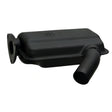 Granit exhaust silencer, black motor vehicle muffler with flange and outlet pipe.