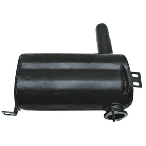 Granit silencer for John Deere tractors 1640–2450, horizontal exhaust muffler, black.