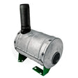 Silencer by GRANIT for John Deere tractors, horizontal exhaust muffler, metal body with green mounting brackets