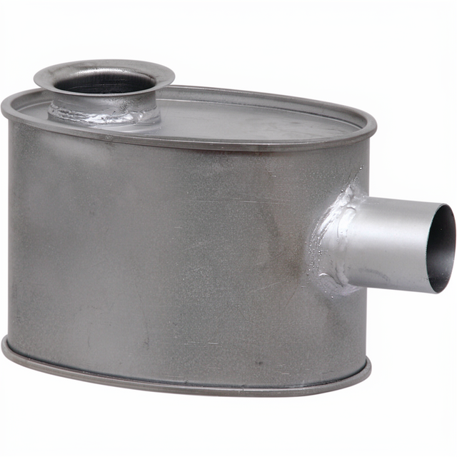 Granit Silencer for John Deere 6030–7130 tractors; metallic cylindrical exhaust muffler with side outlet