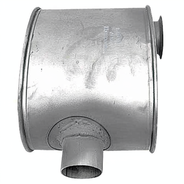 Granit Horizontal Silencer for John Deere 6010/6110/6200/6510L tractors; metallic exhaust can with bottom outlet