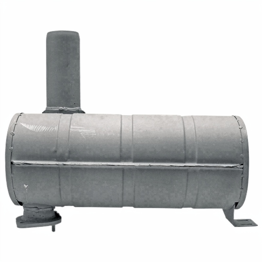 Granit machinery exhaust silencer muffler in metallic gray for John Deere 3200/3300 and Renault Ceres/Cergos tractors