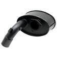 Granit exhaust silencer for Massey Ferguson bonnet, black cylindrical unit with attached hose