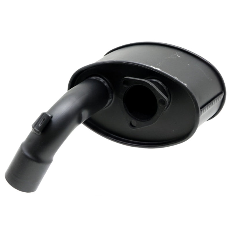 Granit exhaust silencer for Massey Ferguson bonnet, black cylindrical unit with attached hose