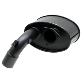 Granit exhaust silencer for Massey Ferguson bonnet, black cylindrical unit with attached hose