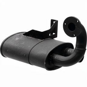 Exhaust silencer GRANIT, black tractor muffler with mounting bracket