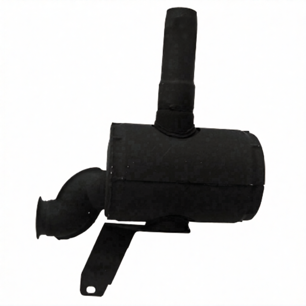 GRANIT machinery exhaust silencer for Ford 7740 / New Holland TS90/TS100, black metal with mounting tab