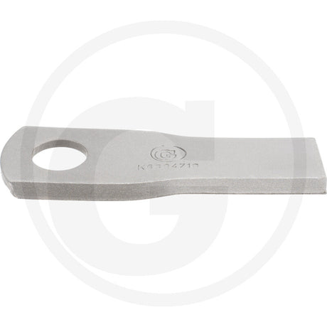 Granit left mower blade for Kuhn, metal gray alloy, replacement blade with circular mounting hole, Kuhn compatible