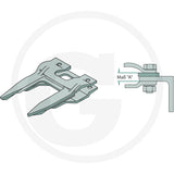 Granit double finger 12mm clamp for Schumacher System, metallic grey, DGT Agri heavy machinery part