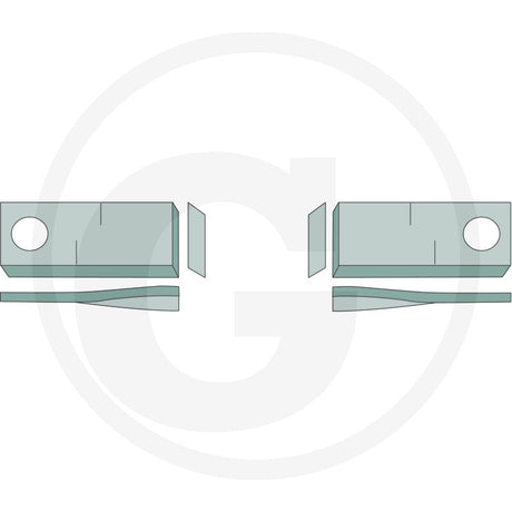 Granit mowing blade right compatible with Kuhn Taarup Kverneland Agram, pack of 25