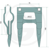 Granit double finger 12mm clamp for Schumacher System, teal metal heavy machinery part
