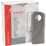 Granit mower blade left for Kuhn, 25-pack; gray blade with circular mounting hole, GRANIT quality parts