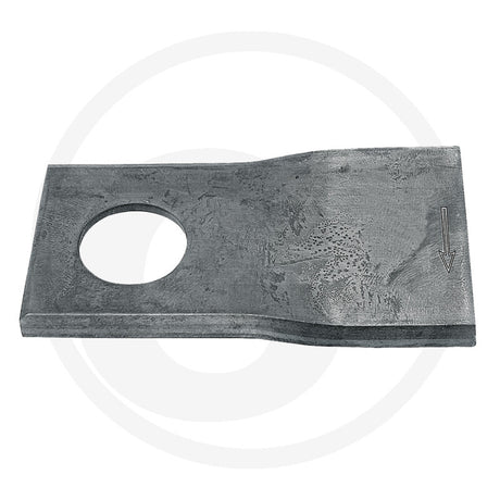 Granit mowing blade right, steel lawn mower blade with circular mounting hole