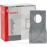 Granit mowing blade right, steel blade with mounting hole, Granit brand lawn mower blades, pack of 25