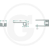 GRANIT pick-up tine, motor vehicle towing, 5.7 x 63 x 170 mm