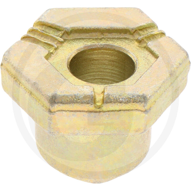 Granit eccentric nut, brass-colored metal with threaded inner bore