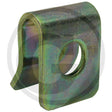 Granit Krone clamp, green metallic finish, heavy machinery part.
