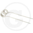 Granit rotary tedder tine left, white plastic tine with a coiled mounting end, single unit