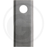 Granit mowing blade right, gray metal lawn mower blade with round mounting hole and GRANIT logo.