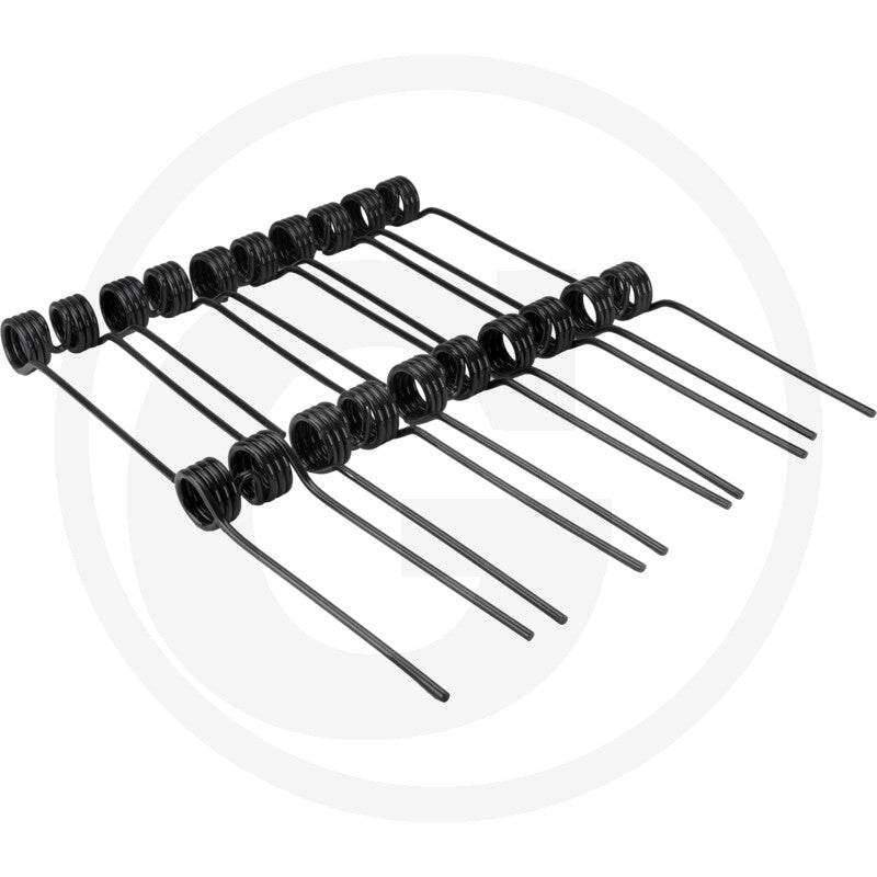 Granit Rotary Tedder Tine set, pack of 10, black metal tines.