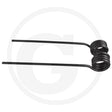 Rotary harrow tine pair, right-hand, black steel, lawn mower accessory