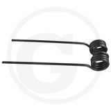 Rotary harrow tine pair, right-hand, black steel, lawn mower accessory