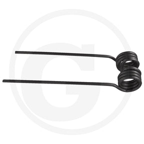 Rotary harrow tine pair, right-hand, black steel, lawn mower accessory