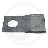 Mowing blade left, steel-gray metal with circular mounting hole, GRANIT brand