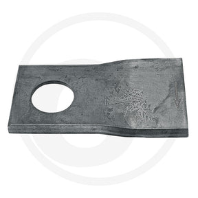 Mowing blade left, steel-gray metal with circular mounting hole, GRANIT brand